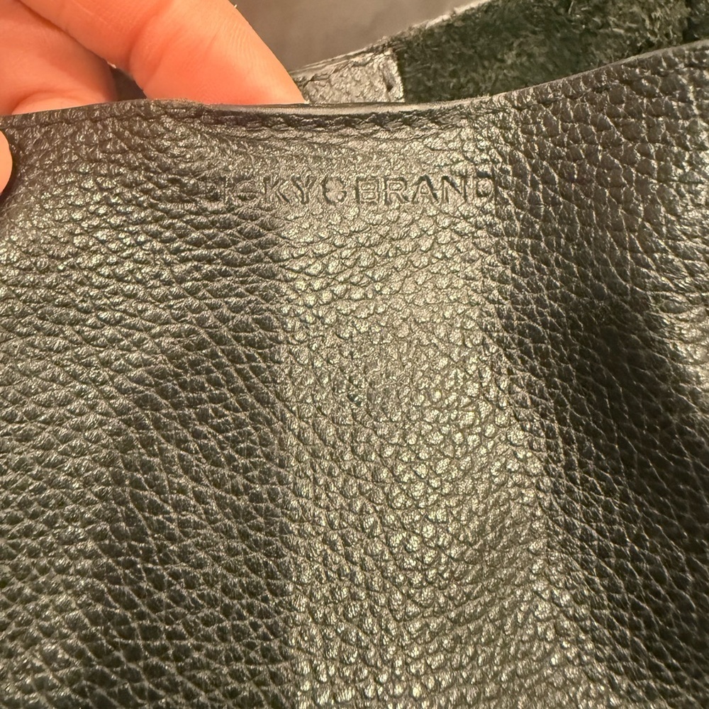 Lucky Brand Coran Pebbled Leather Satchel Crossbody Black - Picture 10 of 16